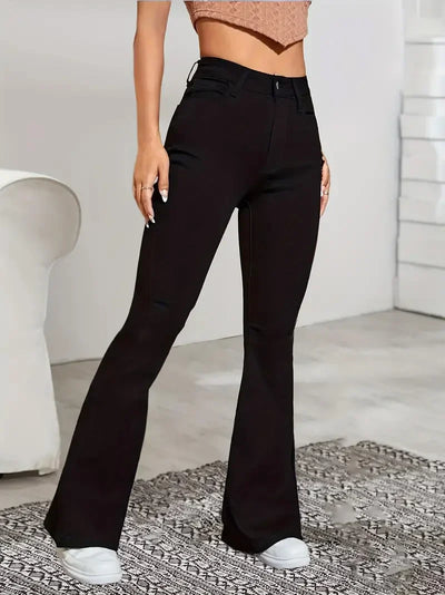 Avencea - High-Waist Jeans with Flared Legs - Stretchy and Comfortable