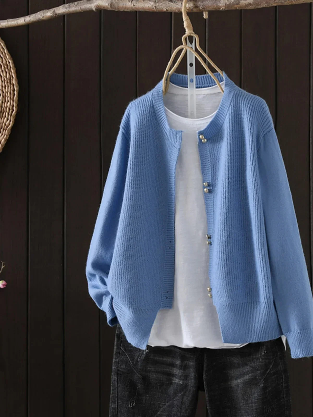 SYLVETTE | PEARL-BUTTON CARDIGAN