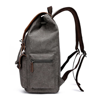 Vinthentic Men’s Vintage Canvas Backpack – Large Capacity Laptop Travel School Bag