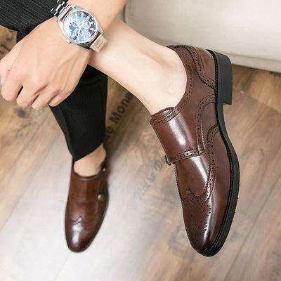 Stefano Gentile Leather Monk Strap Shoes