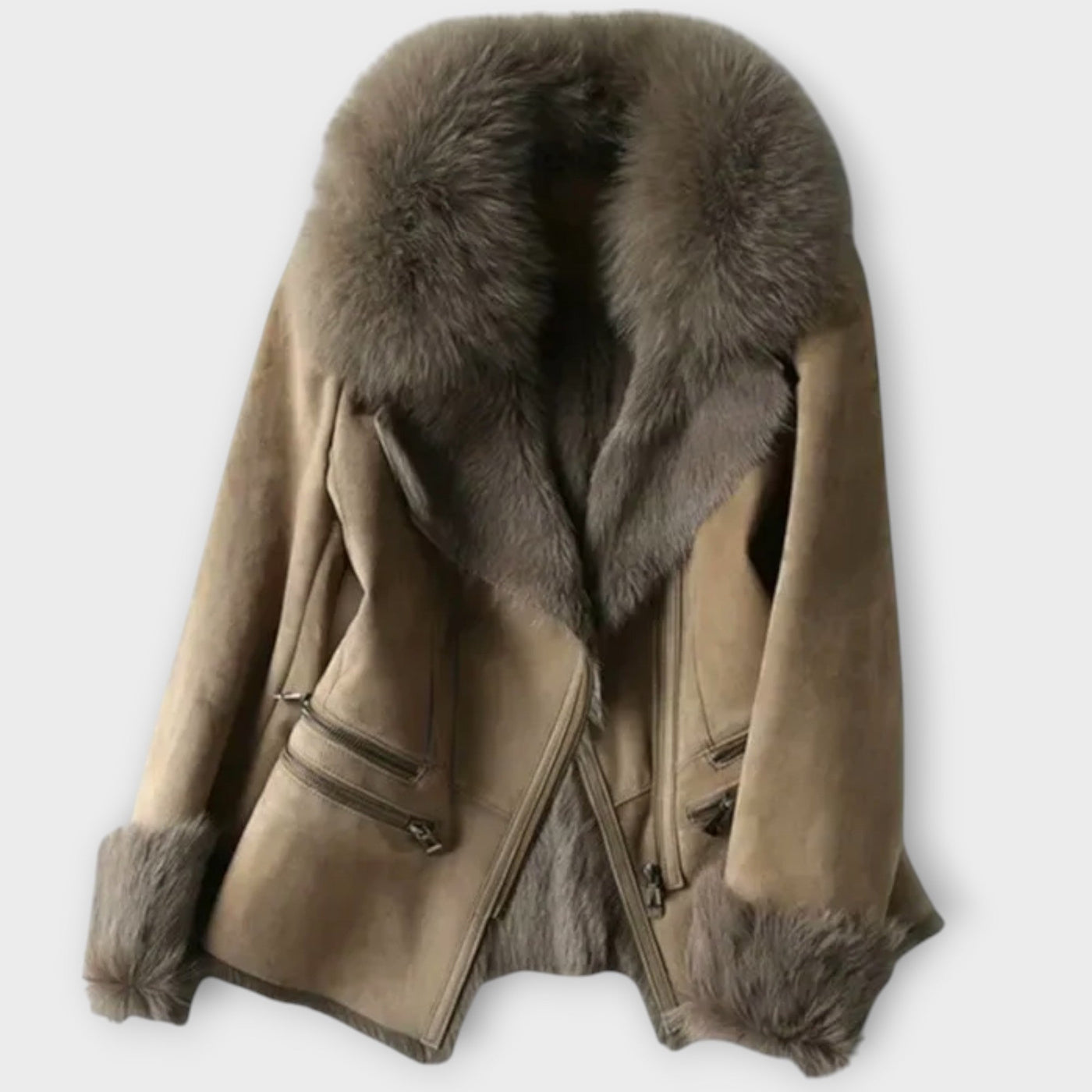 NORTHLINE STUDIO | Shearling Jacket with Fur Collar