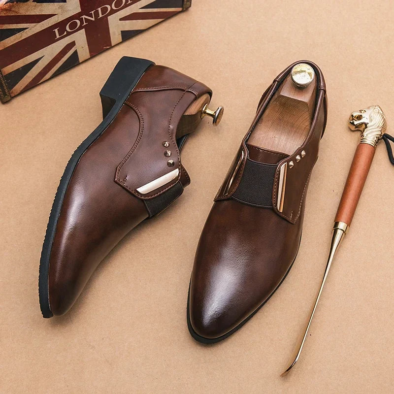 Laurent Degas Leather Monk Strap Dress Shoes