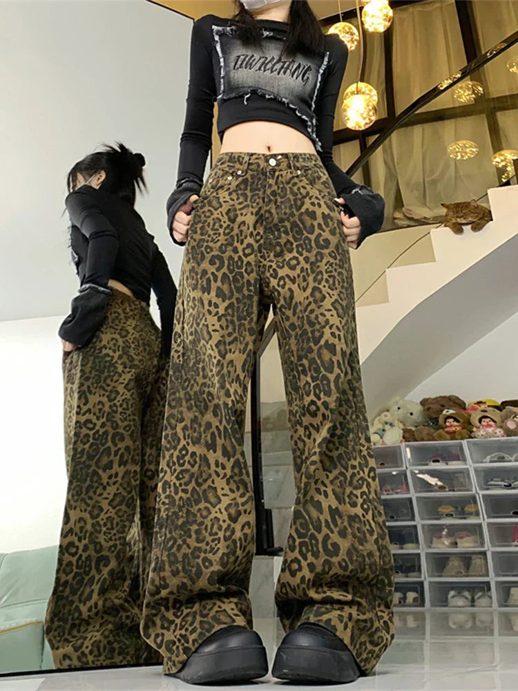 Stella | Women’s Casual Leopard Print High-Waisted Pants