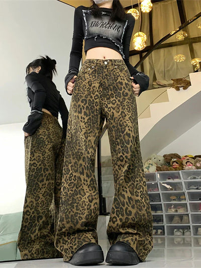 Stella | Women’s Casual Leopard Print High-Waisted Pants