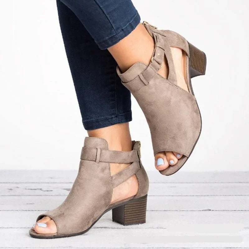 Elegant Open-Toe | Stylish Comfort Boots