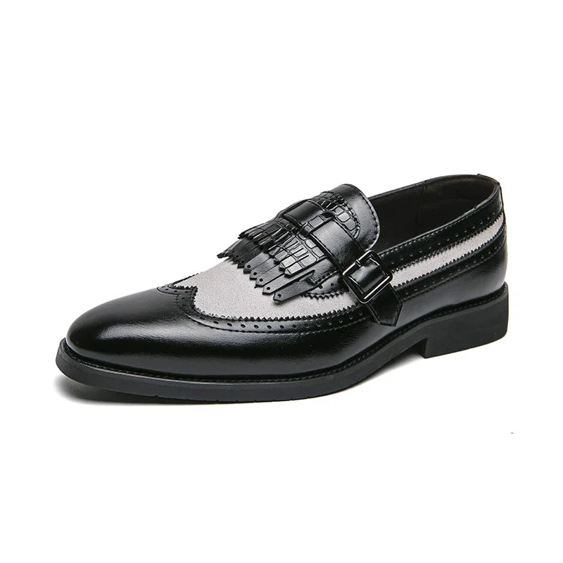 Enzo Caravelli Kiltie Monk Strap Shoes