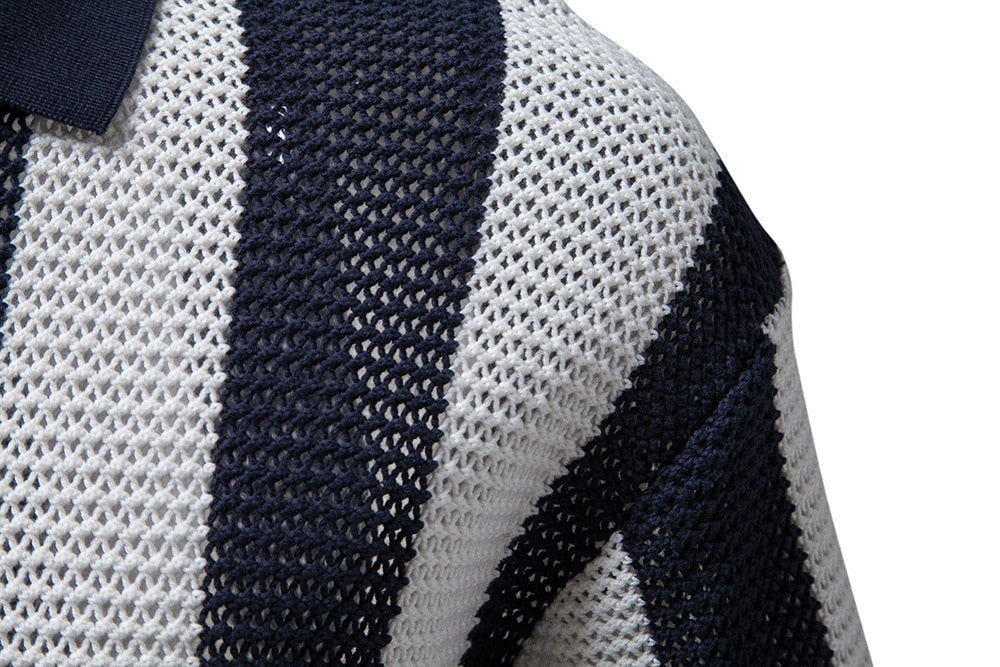 Vinthentic Lazio Men's Striped Polo Shirt