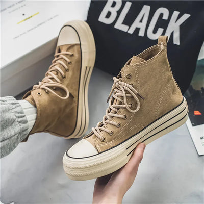 Benoît Lucarini Men’s Suede Vintage High-Top Sneakers