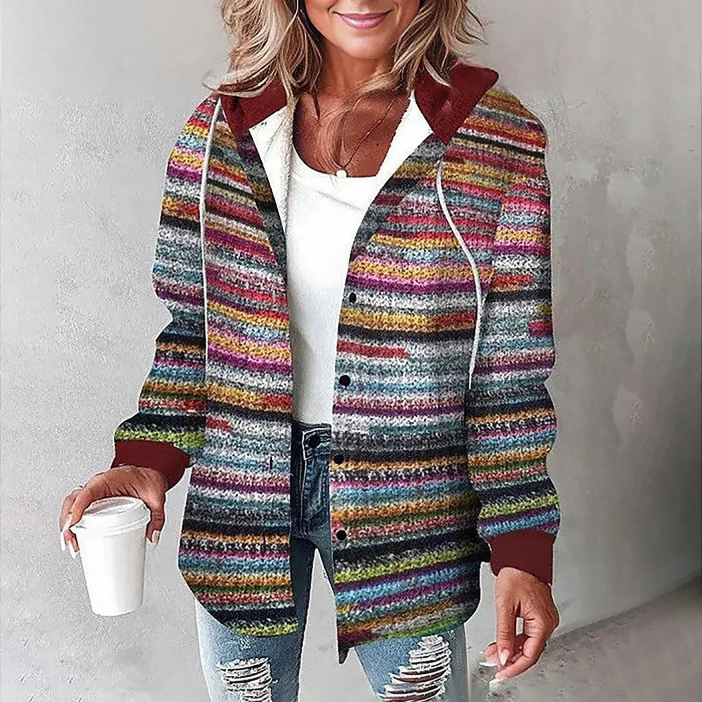 Sophie™ - Cosy Elegant Striped Jacket
