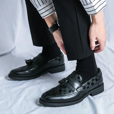 Fabio Gallo Elegant Leather Tassel Brogue Loafers