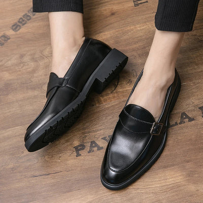 Maurice Allard Buckle Strap Leather Loafers