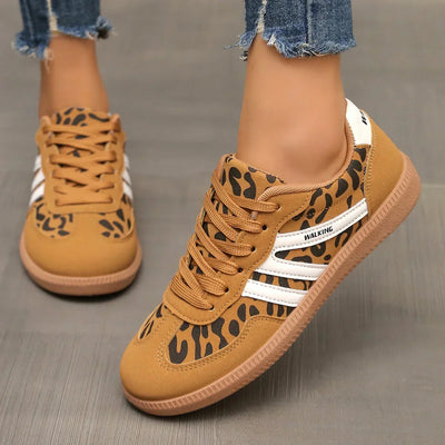Riley| Women’s Stretch Fit Leopard Pattern Sneakers