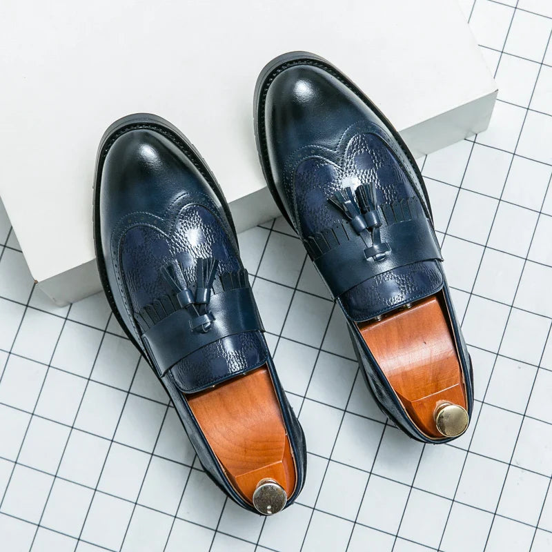 Fabio Gallo Elegant Leather Tassel Brogue Loafers