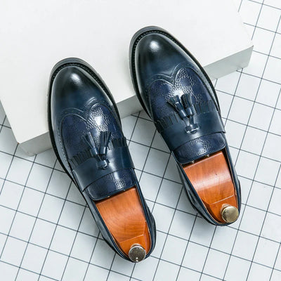 Fabio Gallo Elegant Leather Tassel Brogue Loafers
