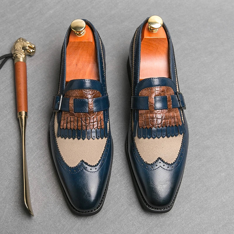 Enzo Caravelli Kiltie Monk Strap Shoes