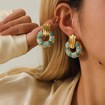 Clara Glaze Hoop Earrings