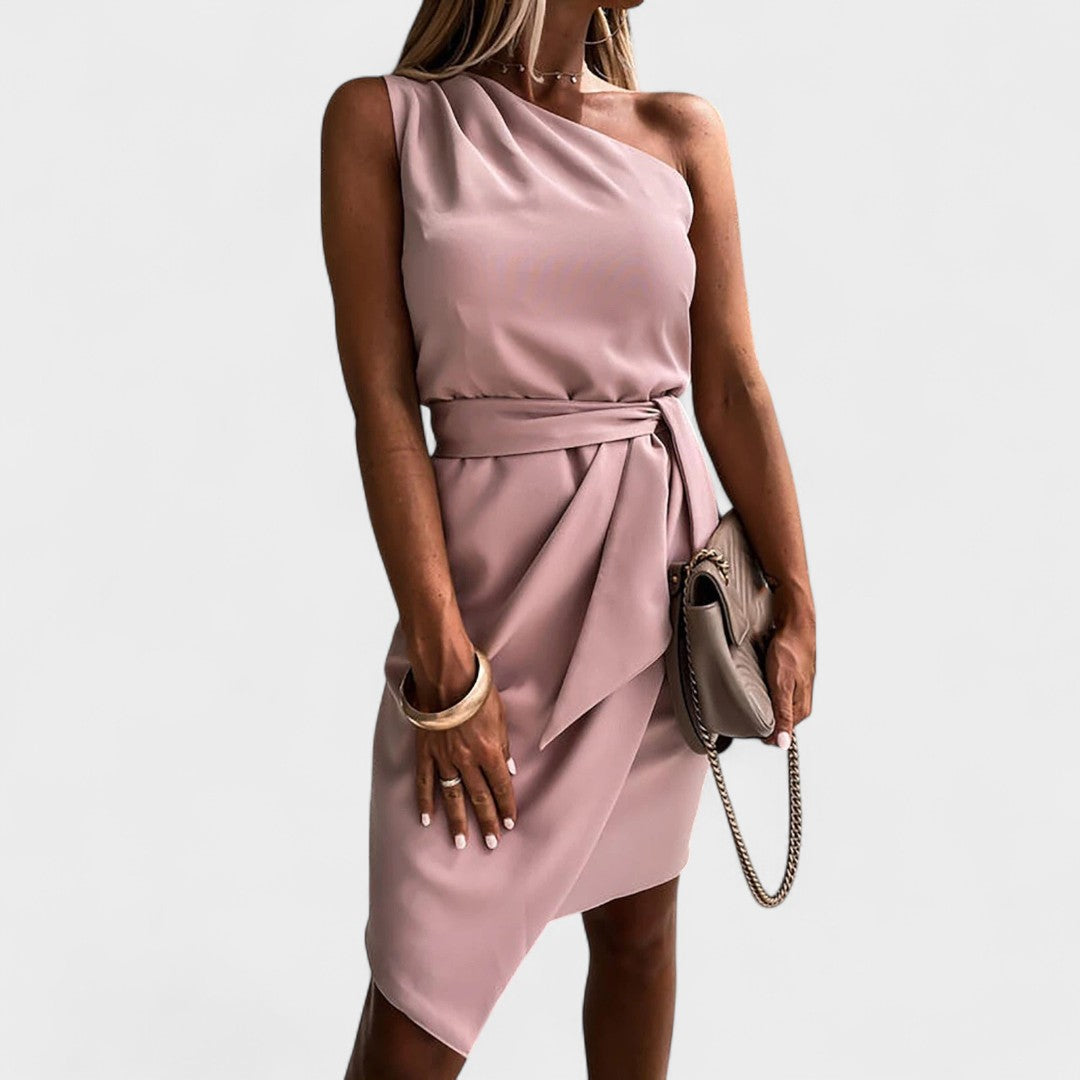 ELENA | ONE-SHOULDER WRAP DRESS