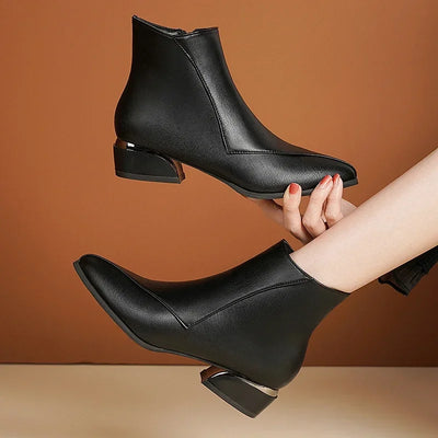 "Aria" Leather Ankle Boots