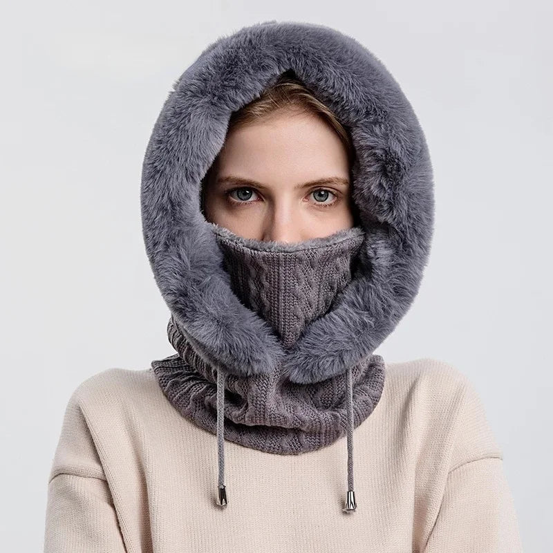 "Polar Embrace" Knitted Hood