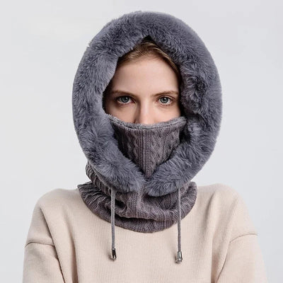 "Polar Embrace" Knitted Hood