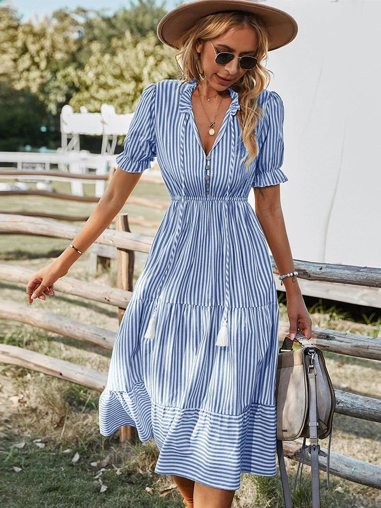 Bernice ~ Classic Striped Dress