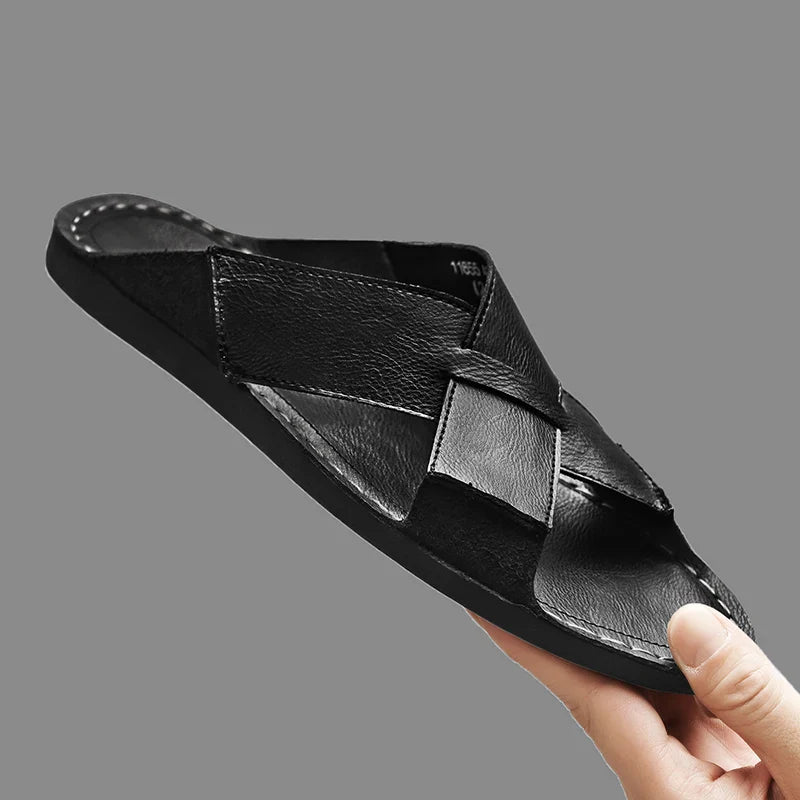 Naxos Leather Slide Sandal