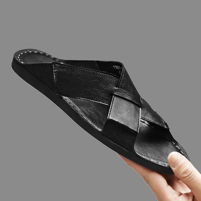 Naxos Leather Slide Sandal