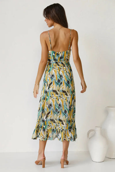 Isla | Sunset Brushstroke Midi Dress