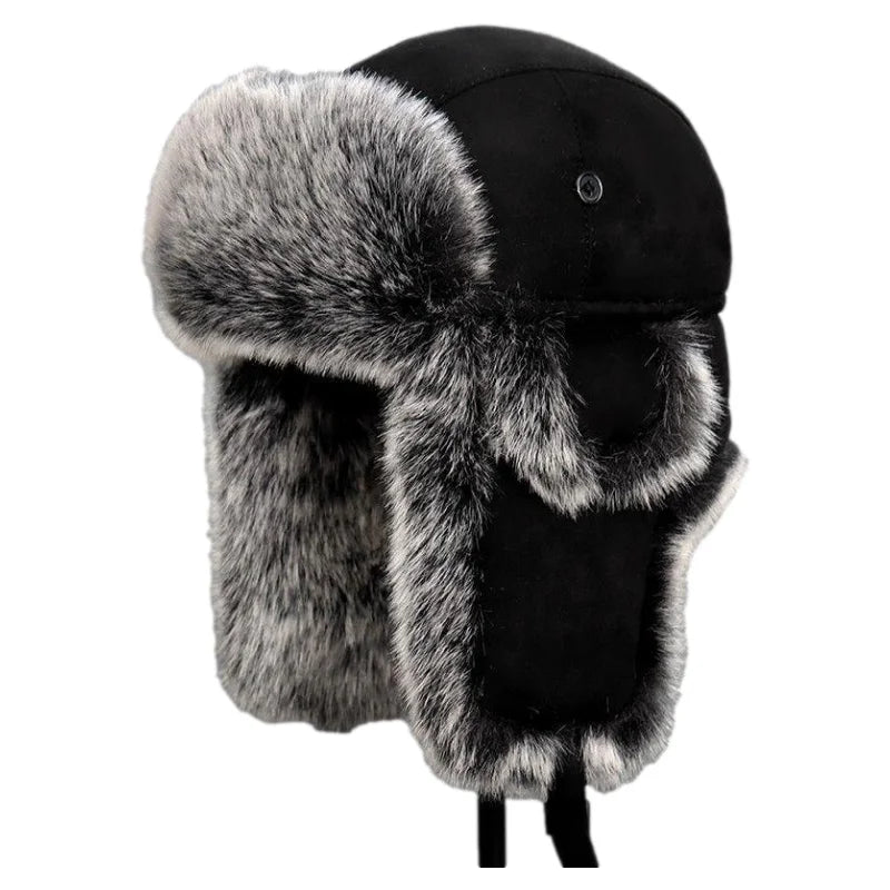 Winter Plush Bomber Hats for Women Men Imitation Faux Fur Russian Ushanka Cap Northeast Cap Unisex Warm Snow Bonnet Earflap Hats