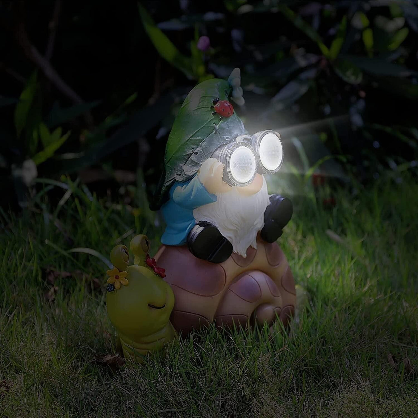 Garden Explorer Solar Gnome on Snail