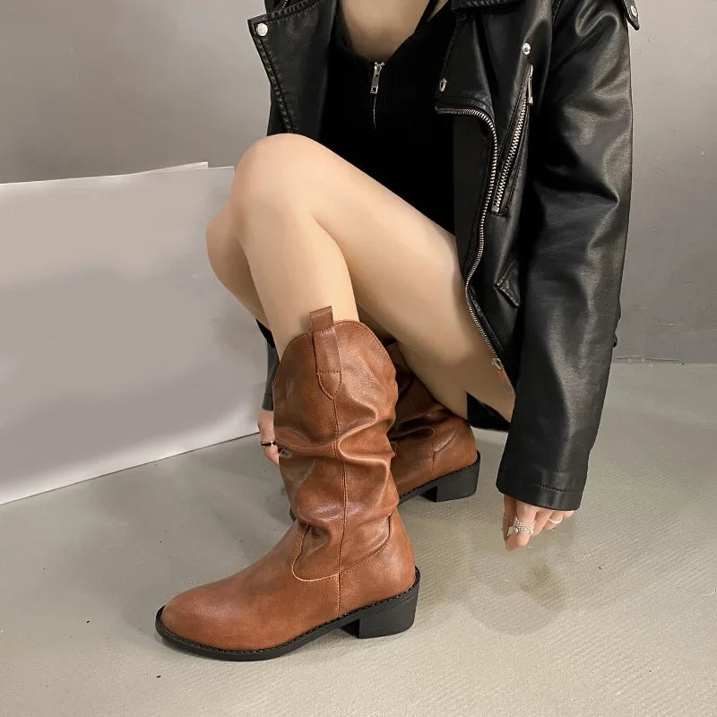 Kaitlyn | Women’s Leather Knee-High Boots with Heels
