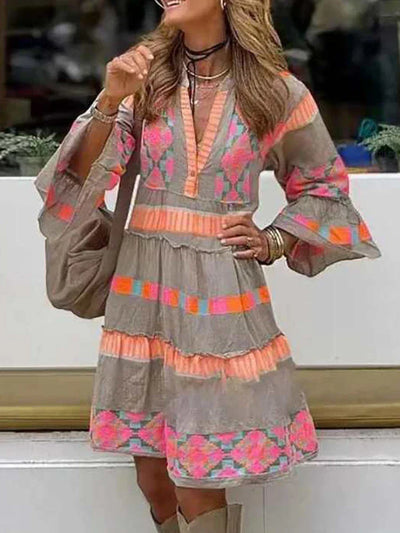 Kissia ~ Artistic Boho Print Dress