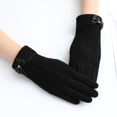 "Velvet Touch" Bow Gloves