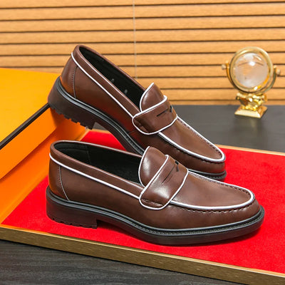 Norbert Fournier Leather Penny Loafers