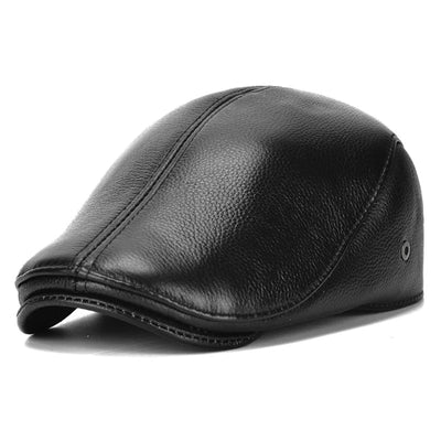"Fredo" Leather Flat Cap