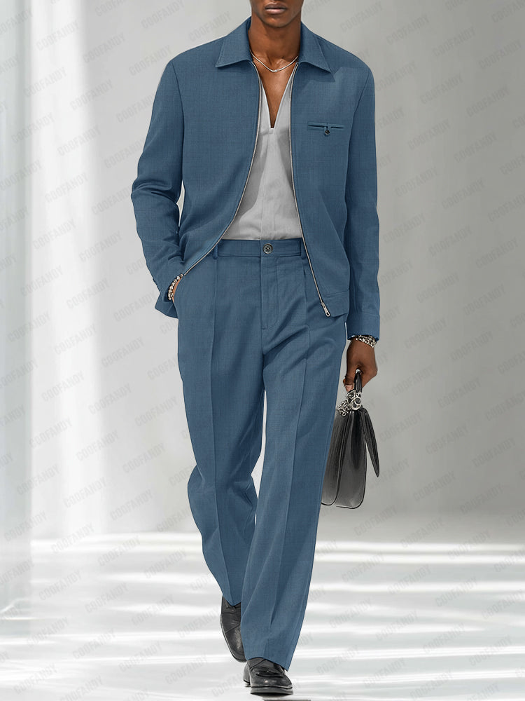 Leonard | Modern Zip Jacket & Trousers Set