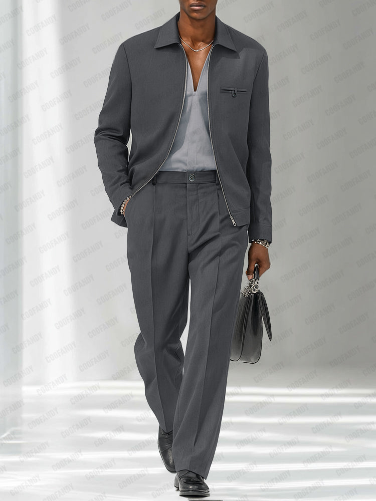 Leonard | Modern Zip Jacket & Trousers Set