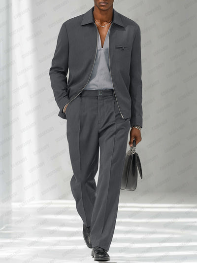 Leonard | Modern Zip Jacket & Trousers Set
