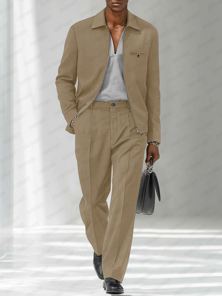 Leonard | Modern Zip Jacket & Trousers Set