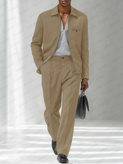 Leonard | Modern Zip Jacket & Trousers Set
