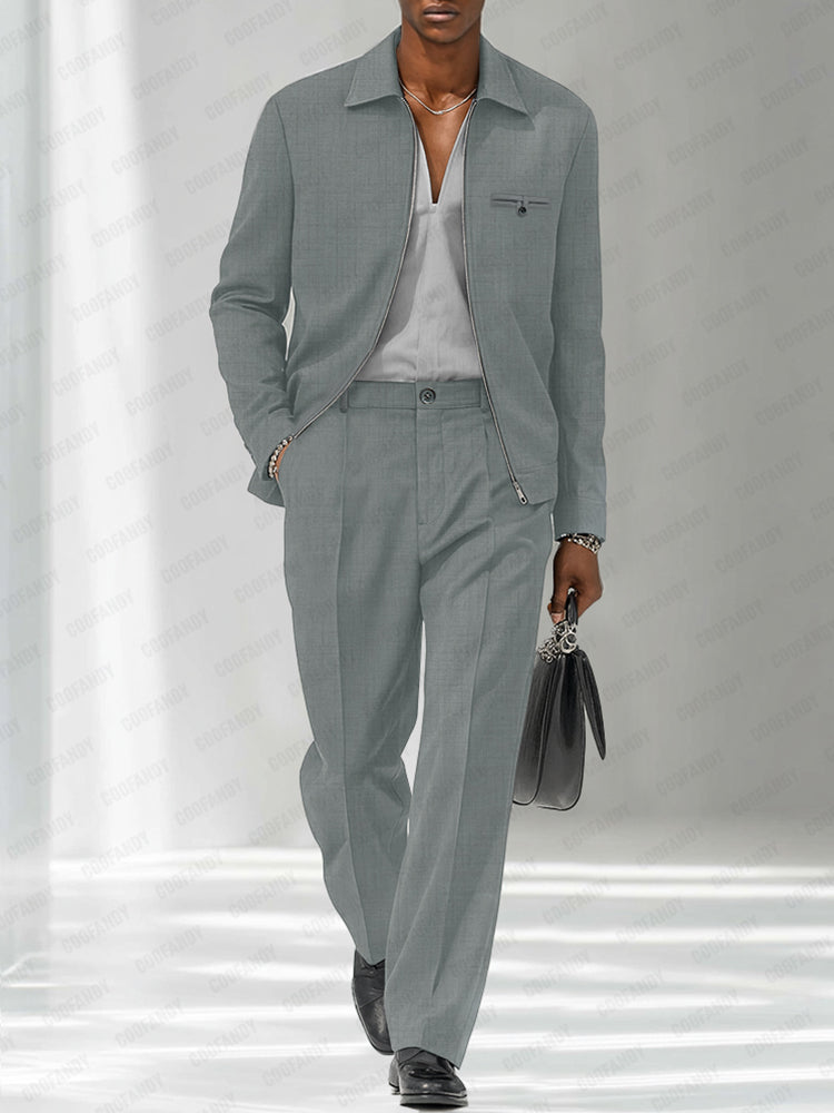 Leonard | Modern Zip Jacket & Trousers Set