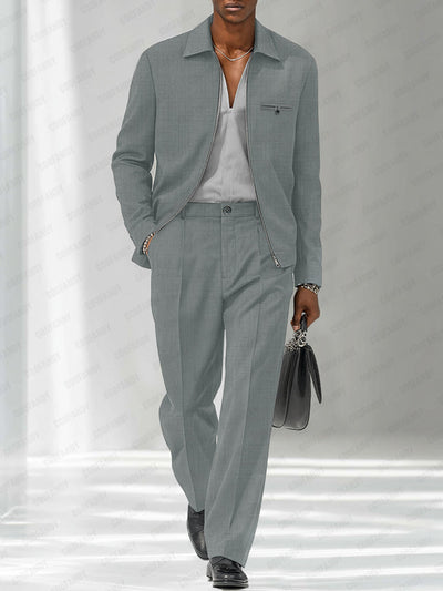 Leonard | Modern Zip Jacket & Trousers Set