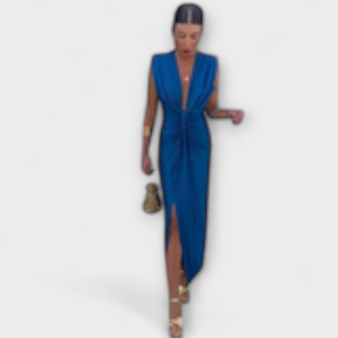 Leonora - Sophisticated Deep V-Neck Dress