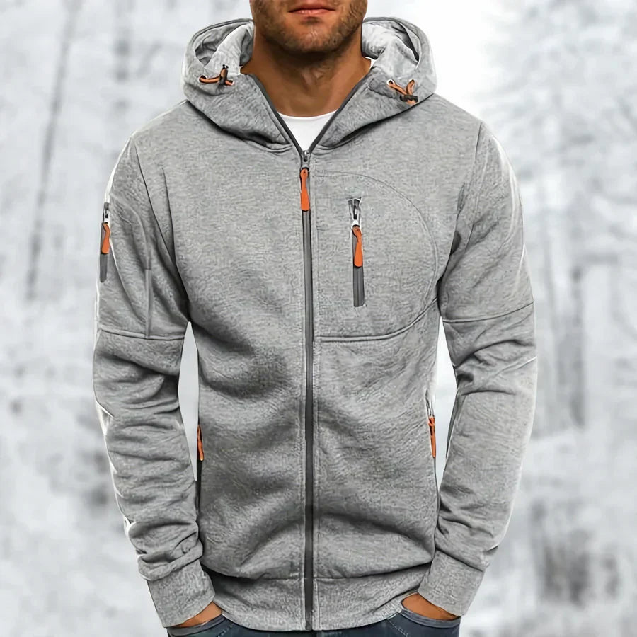 Men's Hoodie - Stylish Jacket with Zipper and Hood, High-Quality Material