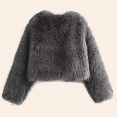 Avencea Winter Short Jackets made of Faux Fur with 100% Real Feathers