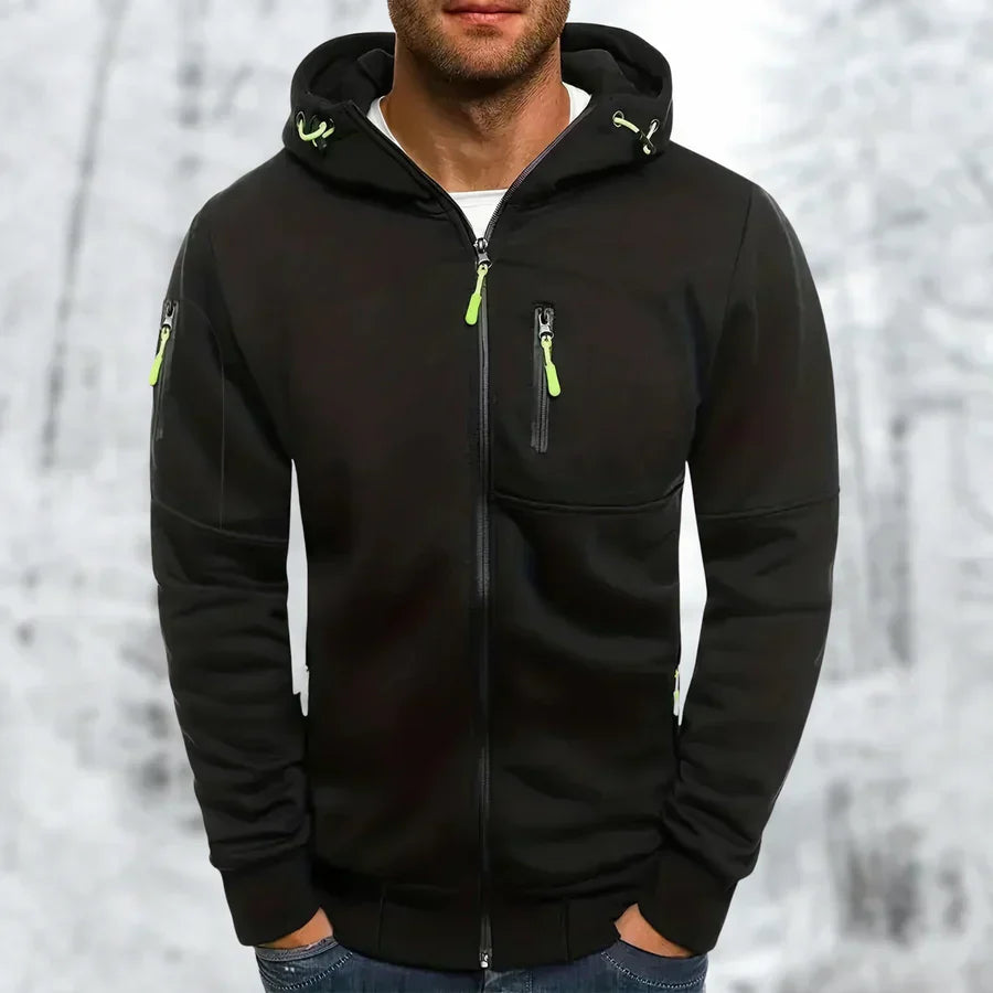Men's Hoodie - Stylish Jacket with Zipper and Hood, High-Quality Material