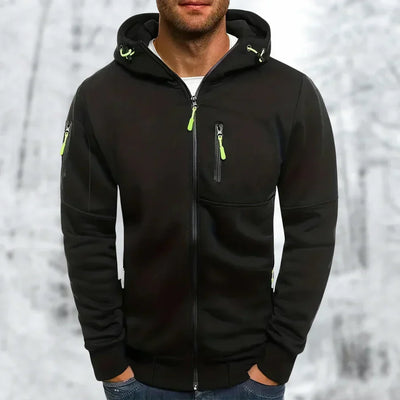 Men's Hoodie - Stylish Jacket with Zipper and Hood, High-Quality Material
