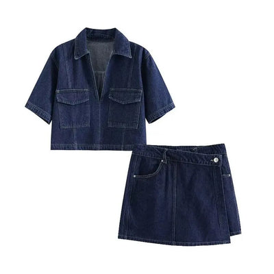 Sofia® | V-Neck Denim Set
