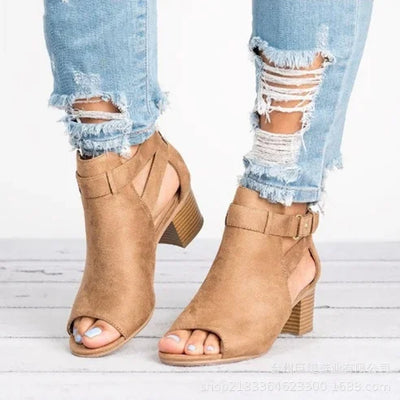 Elegant Open-Toe | Stylish Comfort Boots