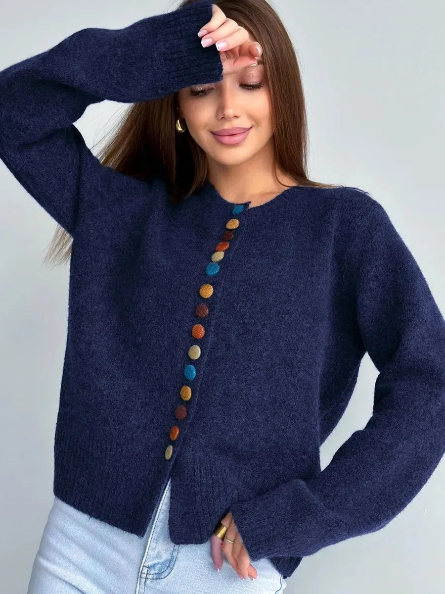 THE AMELISE | BUTTON-ACCENT CARDIGAN